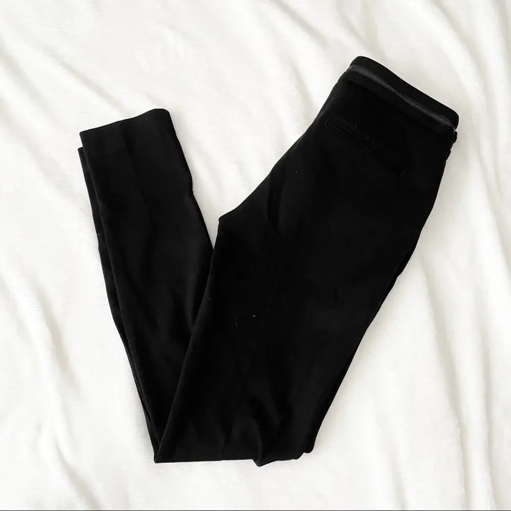 Rebecca Taylor black twill pants skinny zipper waist band size 0